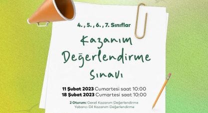 11 ve 18 Şubat tarihlerinde kazanım değerlendirme sınavlarımız yapılacaktır! 11 ve 18 Şubat tarihlerinde kazanım değerlendirme sınavlarımız yapılacaktır!